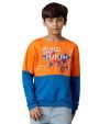 KYDA KIDS 100% Cotton Boys Sweatshirt Round Neck Printed Full Sleeve Sweat Shirts for Boys Regular Fit Orange