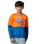 KYDA KIDS 100% Cotton Boys Sweatshirt Round Neck Printed Full Sleeve Sweat Shirts for Boys Regular Fit Orange