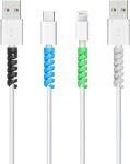 STRIFF 25 Pieces Highly Flexible Silicone Cable Protectors, Charger Cable Protector, Charger Protector, Wire Protector, Cable Protector, Charging Cable Protector (Colorful)