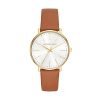 Michael Kors Leather Pyper Analog White Dial Women’S Watch-Mk2740