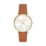 Michael Kors Leather Pyper Analog White Dial Women’S Watch-Mk2740
