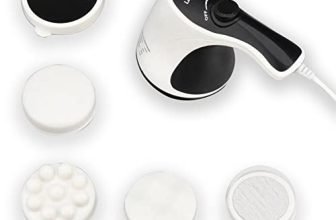 Lifelong Electric Handheld Full Body Massager With 4 Massage Heads & Variable Speed Settings For Pain Relief And Relaxation, Back, Leg & Foot (Llm423,White)