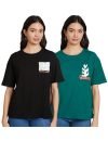 Amazon Brand – Symbol Women’s Oversized Fit T-Shirt (AW23-SYM-WTE-102_Black-Green M)