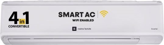 Realme Techlife 2023 Model 1.5 Ton 5 Star Split Inverter Smart Ac With Wi-Fi Connect – White(155Siaa22Bwrs, Copper Condenser)