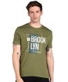 Urbano Fashion Men’S Olive Graphic Printed Round Neck Half Sleeve Slim Fit Cotton T-Shirt (Grpt22-011-Olive-S)