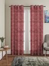 Amazon Brand – Solimo Polyester Sheer Jacquard Long Door Curtains (Pack of 2, 9 Feet, Maroon)
