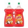 Giffy Liquid Dish Wash Gel With Turbo Boosters| 50% More Effective| Natural Mild Fragrance Removes Odour| Easy Lather & Easy Rinse Off Formulation| Leaves No White Residue| Safe On Hands| 500Ml (Pack Of 2)