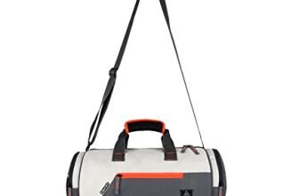 Gear Polyester Cross Training 22L Medium Water Resistant Travel Duffle Bag/Gym Bag/Sports Duffle For Men/Women – Grey Orange, 23.5 X 74 X 23.5 Centimeters