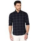 Dennis Lingo Men’s Printed Navy Blue Slim Fit Cotton Casual Shirt (C733_Navy_L)