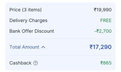 Apple AirPods Pro (2nd generation) with MagSafe Case @17290 (Effectively)Flat 2700₹ off Using ICICI/Hdfc/Fk Axis Credit Cards + 5% extra Cashback Using Fk Axis Cards