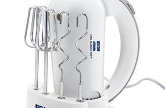 Kent 16051 Hand Blender 300 W | 5 Variable Speed Control | Multiple Beaters & Dough Hooks | Turbo Function, Plastic, 300 Watts
