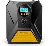 GoMechanic Digital Tyre Inflator for Car – 150 psi, 12V DC Portable Air Pump/Compressor with Digital Tyre Pressure Gauge, Suitable for Bikes, Bicycles or Any Inflatable with LED Light (Gusto T10)