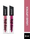 Jaquline Usa Luscious Lips Matte Addict Long Lasting Liquid Lipstick Set Of 2,(Pink, 8 Ml)