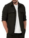 Casual Shirt for Men|| Shirt for Men|| Men Stylish Shirt (Rib-Shirt) (L, Black)