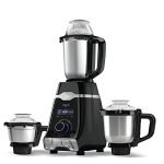Havells Mixer Grinder Silencio | Powerful HVDC Motor |Hands Free Operation | Triple Safety Protection | Double Layered Jars | Smart Digital Control | 5 Year Motor Warranty – 3 Jar (Black)