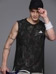 Adidas Printed Men Round Neck Black T-Shirt