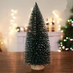 Collectible India Artificial Mini Christmas Tree Miniature Table Decor Pine Tree With Wooden Base – Christmas Xmas Tree For Home Office Living Room Decor – Christmas Decoration (Set Of 1)