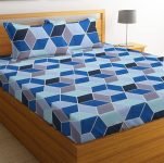 BSB HOME 100% Microfiber bedsheet for Double Bed with 2 Pillow Covers Breathable | Wrinklefree and Softtouch Football Print Sheet- Grey and Blue