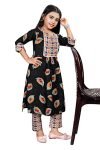 NAINVISH Girl’s Cotton Blend Kurta with Pant (KD03_KB_Black_13-14 Year)