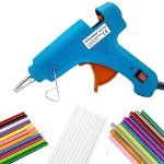 HOTGLUEGUN 20W Power Hot Melt Glue Gun With 7 Mm Glue Sticks On And Off Switch Corded Electric Hot Glue Gun And Led Indicator- 5 Transparent + 5 Colored + 5 Glitter Sticks