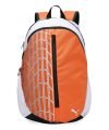 Puma Unisex-Adult Typography Backpack, Charcoal Gray-Rickie Orange-White (9103603)