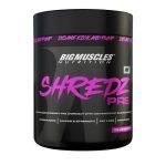 Bigmuscles Nutrition Shredz Pre Preworkout [Blueberry] | Lean Muscles Building | Strength | Mental Focus | Energy | Powerful Pumps | Next Generation Preworkout Formulation [15 Servings]