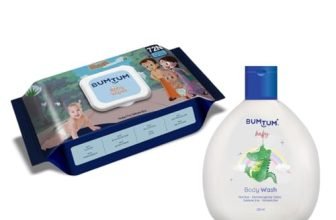 Bumtum Chota Bheem Gentle Soft Moisturizing Wet Wipes With Lid – 72 Pcs.(Pack Of 1) & Baby Body Wash (200 Ml) Combo