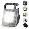 Dotcom LED Mini COB Keychain and magentic Flashlight Portable USB Rechargeable Light 3 Light Modes with Folding Bracket,for Walking Camping（Square）