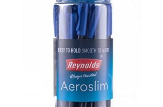 Reynolds Aeroslim Bp 25 Ct Jar – Blue | Ball Point Pen Set With Comfortable Grip | Pens For Writing | School And Office Stationery | Pens For Students | 0.7 Mm Tip Size