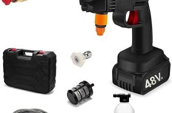 Kreshu Cordless 48V Electric High Pressure Car Washer Machine Accessories Portable Power Abs Material Multi-Function 3 In 1 Nozzle 5M Pipe For Washing Cars/Watering Flowers/Cleaning Floors (1-Pcs)