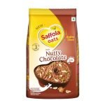 Saffola Oats With Nutty Chocolate, Chocolate Flavoured Oats With High Fibre, Anytime Snack, 400G