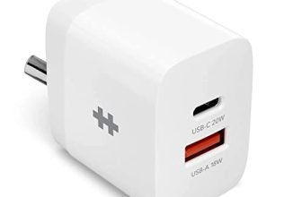 HYPER 38W Dual Port Wall Adapter, 20 Watts USB C Charger + 18 Watts USB A Fast Charging for iPhone 15, 14, 13, 12 & Older, Samsung Galaxy Mobile, Oneplus Phone, iWatch, Airpods & Other USB Devices