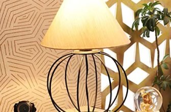Tu Casa Metal-Iron Table Lamp With Holder, White, Off White