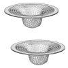 Bathroom Sink Strainer 2 Pack: Drain Strainer Hair Catcher for Kitchen, Shower, Bathtub Mesh Stainless Steel Stopper Screen Trap