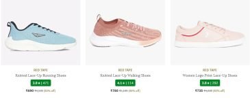 AJIO Deal : 85% Off On Red Tape Shoes Women : Men :