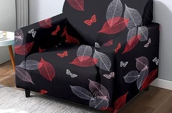 Cortina Three Seater Sofa Cover, Polyster Spandex Stretchable Elastic Sofacover, Printed Design (Black)