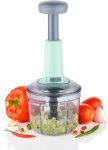 OFFYX Hand Push Chopper 900 ML with 4 Stainless Steel Blades Vegetable & Fruit Chopper(Pack Of 1)