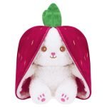 Amazon Brand – Jam & Honey Reversible Carrot Strawberry Bunny Plush Toy | Zipper | Cute Stuffed Animal | Rabbit Soft Toy |Age 3 Years And Above