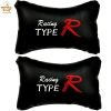 Adroitz Black Universal Neck Rest Pillow Faux Leather Material in Type R Design Compatible with All Cars