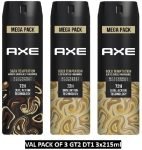 Axe Gold And Dark Temptation Deodorant Spray – For Men(645 Ml, Pack Of 3)