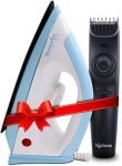 Lifelong LLCMB01 1100 W Dry Iron (White, Blue) with Men’s Trimmer (Black) Super Combo