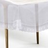 Bathla Matworks Argento Plastic Table Cover For Dining Table With Silver Lace – Rectangular – (60″ X 120″)| Plain