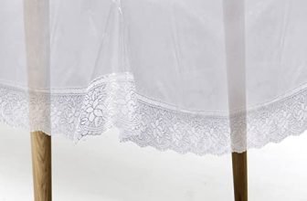 Bathla Matworks Argento Plastic Table Cover For Dining Table With Silver Lace – Rectangular – (60″ X 120″)| Plain