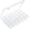 ApLiQ Rectangle Portable Transparent Plastic Detachable Storage 36 Grid with Adjustable Dividers Detachable Box Organizer Case for Jewellery Cosmetic Make up Organisers Sewing Button Earrings Holder