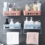 Rylan Plastic Bathroom Accessories 1 Pack, Bathroom Organizer, Bathroom Rack, Bathroom Shelf For Wall, Bathroom Stand, Self Adhesive Bathroom Shelf, Washroom Accessories, Bathroom Racks And Shelves