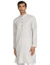 Luxrio Men’s Cotton Blend Solid Regular Fit Kurta (KurtaSolid8Light Grey_40_Light
