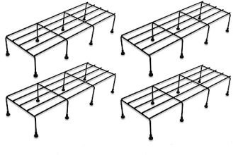 Ugaoo Metal Plant Stand Set Of 4 With Anti-Rust Coating For Balcony, Indoor & Outdoor (Rectangle, Black)