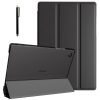Proelite Cover For Samsung Galaxy Tab A9 8.7 Inch Case Cover, Smart Flip Case Cover For Samsung Galaxy Tab A9 8.7 Inch Translucent Back With Stylus Pen, Black
