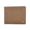 Tommy Hilfiger Erik Leather Passcase Wallet For Men – Tan, 12 Card Slots
