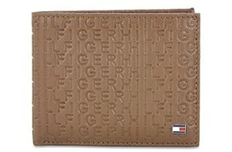Tommy Hilfiger Erik Leather Passcase Wallet For Men – Tan, 12 Card Slots
